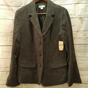Coldwater Creek Classic Jacket With Scarf Gray
